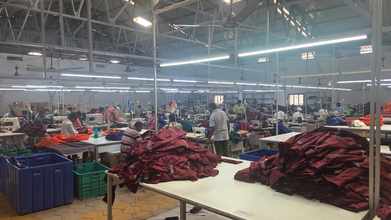 Production process at SEVENTY7 Garments