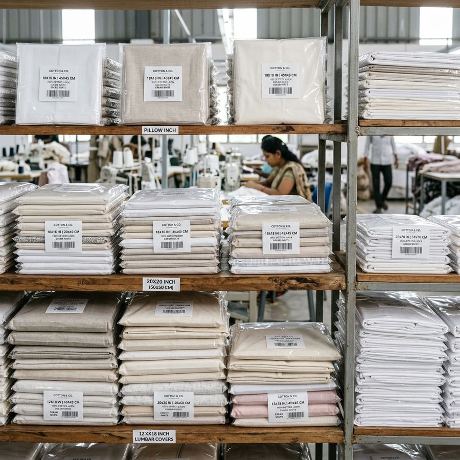 Pillow cover manufacturing